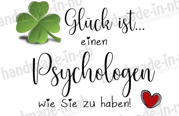 Psychologen Tasse BIG mit Spruch Glück ist ...